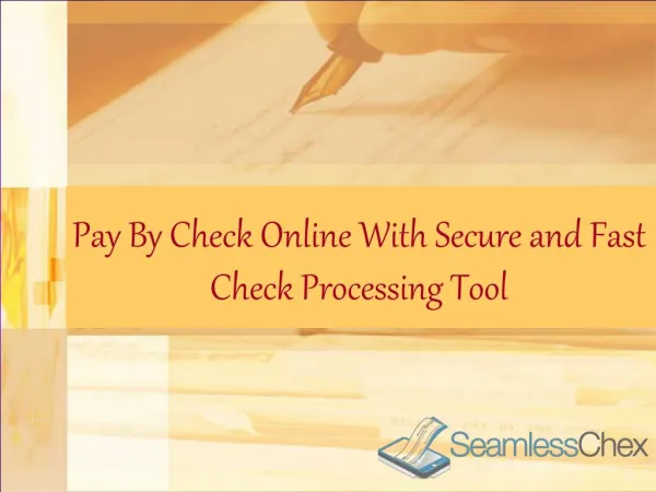 Pay By Check Online With Secure and Fast Check Processing Tool