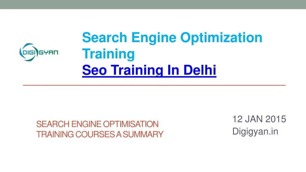 search engine optimisation training courses a summary