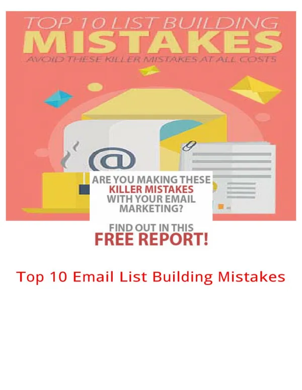 Top 10 Email List Building Mistakes To Avoid Immediately