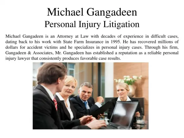 Michael Gangadeen Personal Injury Litigation