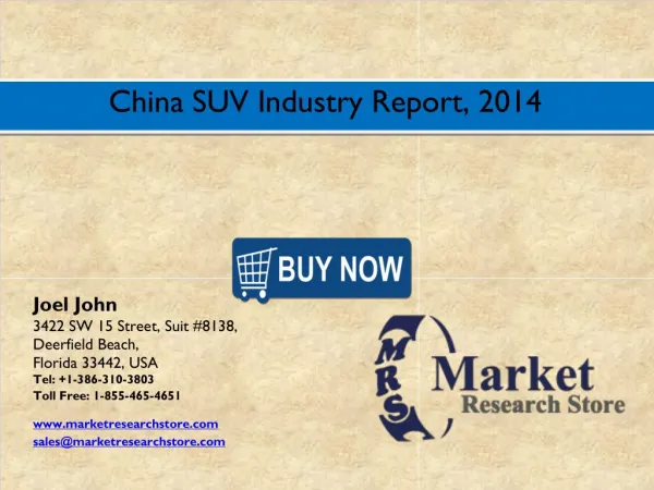 China SUV Market 2016: Size, Share, Trends, Growth Analysis Forecast 2015