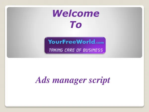 Ads manager script