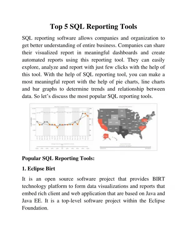 Top 5 SQL Reporting Tools