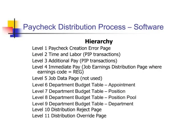 Paycheck Distribution Process Software