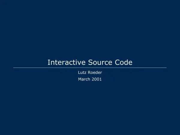Interactive Source Code