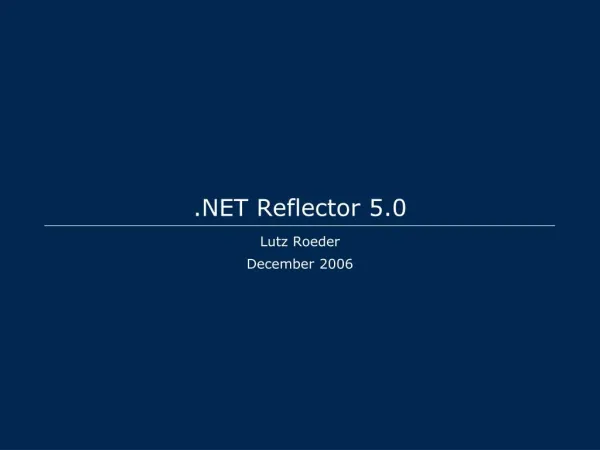 .NET Reflector 5.0