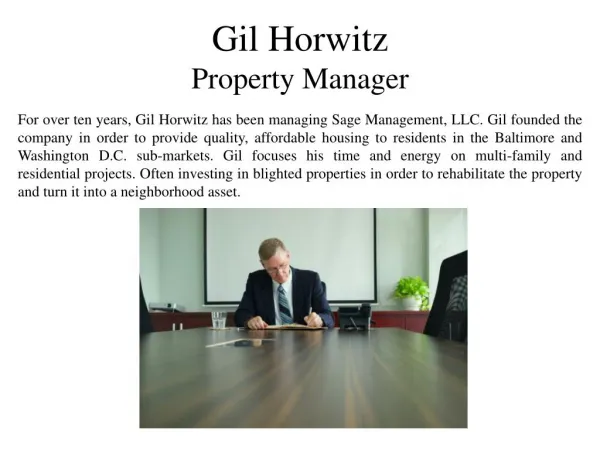 Gil Horwitz Property Manager
