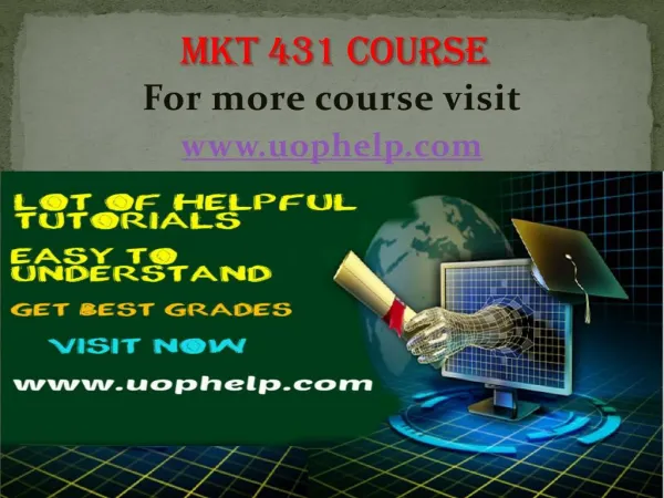 MKT 431 Instant Education/uophelp