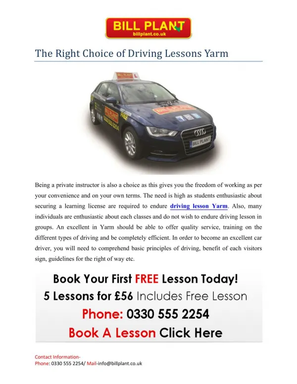 Driving Lessons Yarm