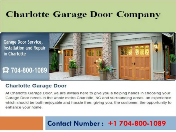 Charlotte Garage Door Company 24/7 Service