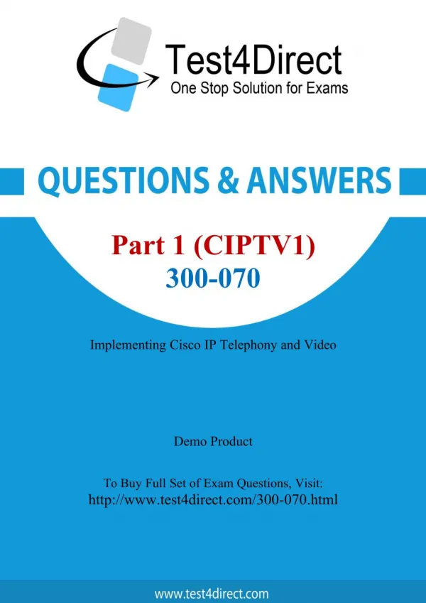 Cisco 300-070 Exam - Updated Questions
