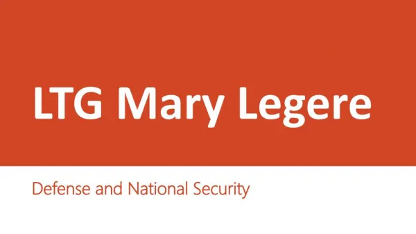 LTG Mary Legere - Defense and National Security