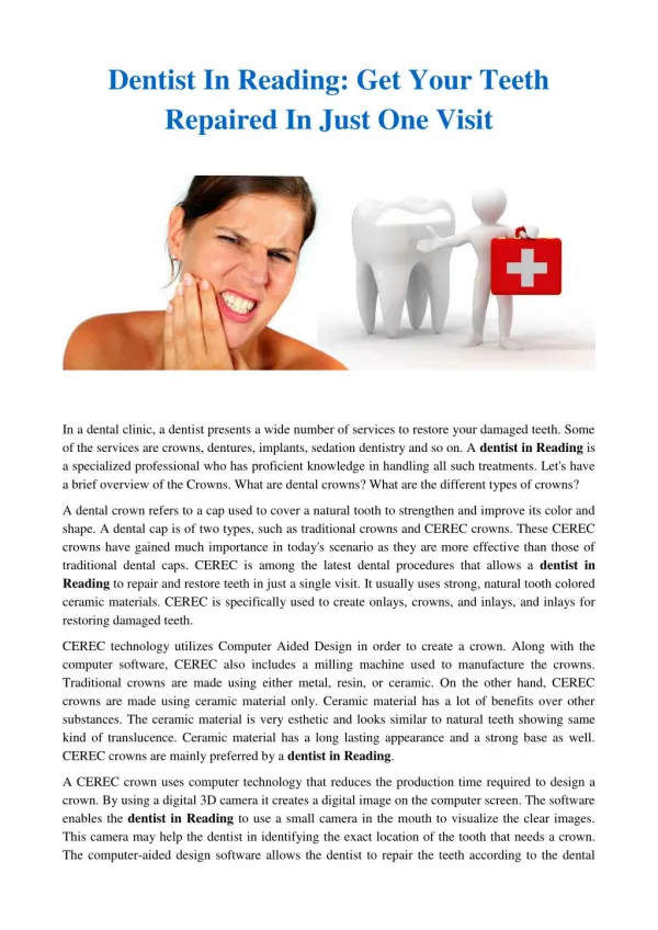 Dentist in reading - affordable dental solutions