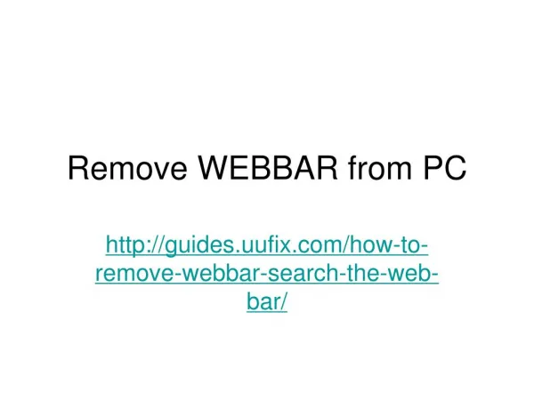How to Remove WebBar