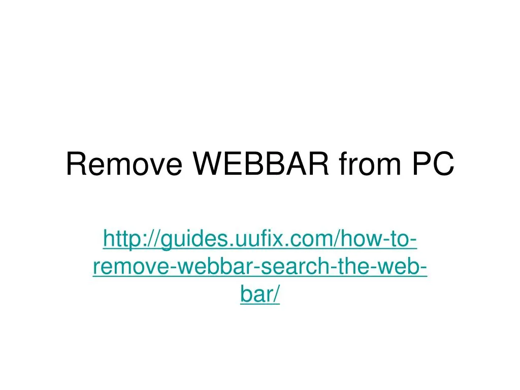 remove webbar from pc