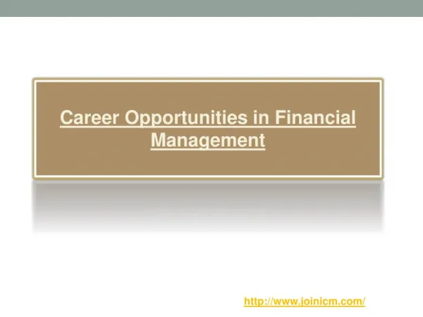 Career Opportunities in Financial Management