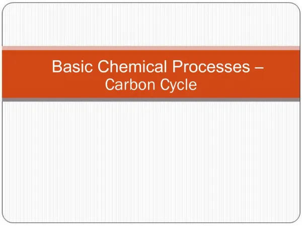Basic Chemical Processes Carbon Cycle