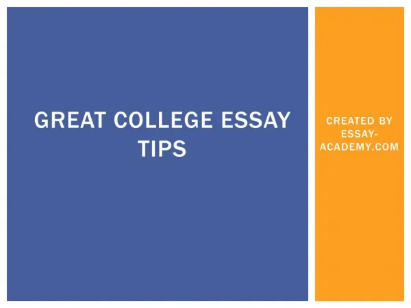 Great College Essay Tips