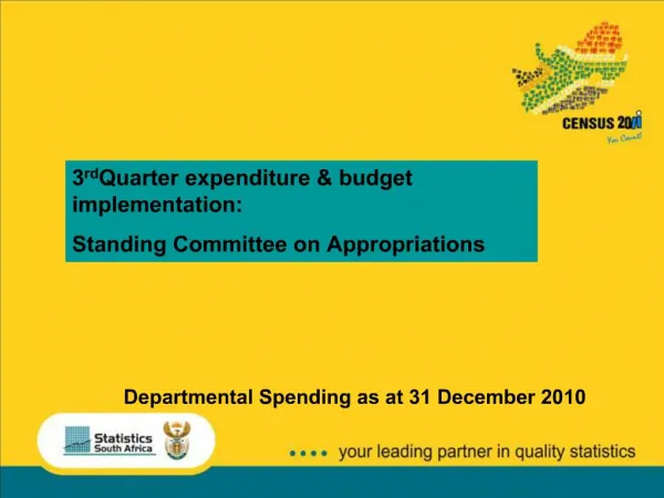 Departmental Spending as at 31 December 2010
