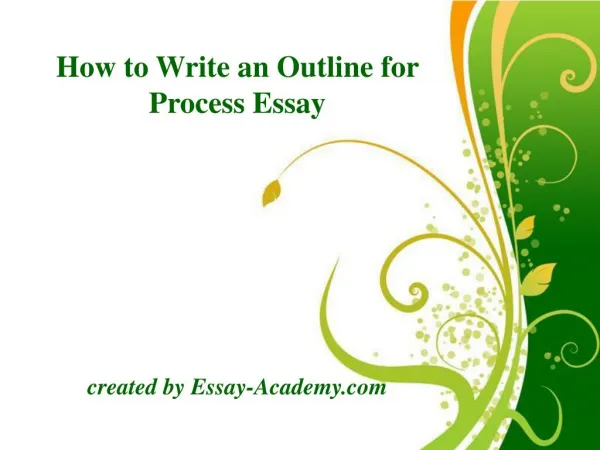 How to Write an Outline for Process Essay