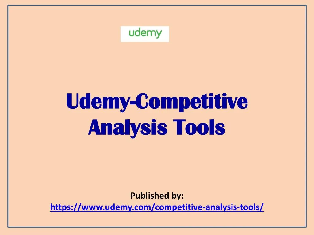 udemy competitive analysis tools