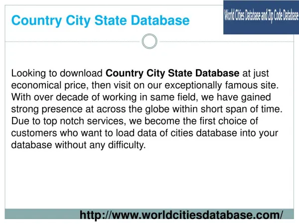 Country City State Database