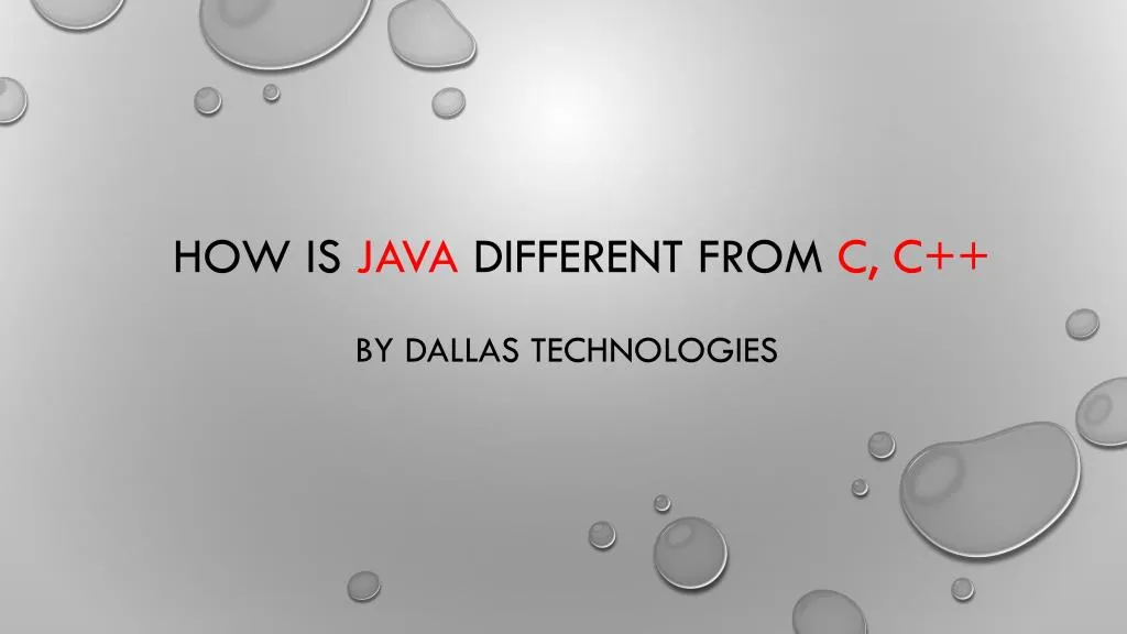 how is java different from c c