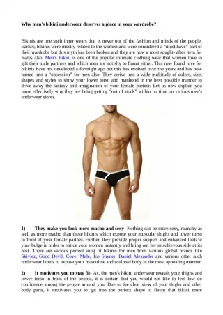 Why men's bikini underwear deserves a place in your wardrobe? - slide 1