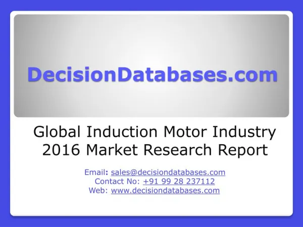 Induction Motor Market Analysis and Forecasts 2020