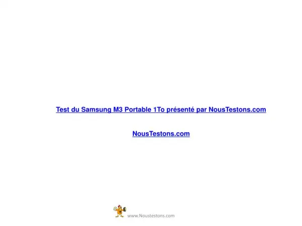 Test du Samsung M3 Portable 1To