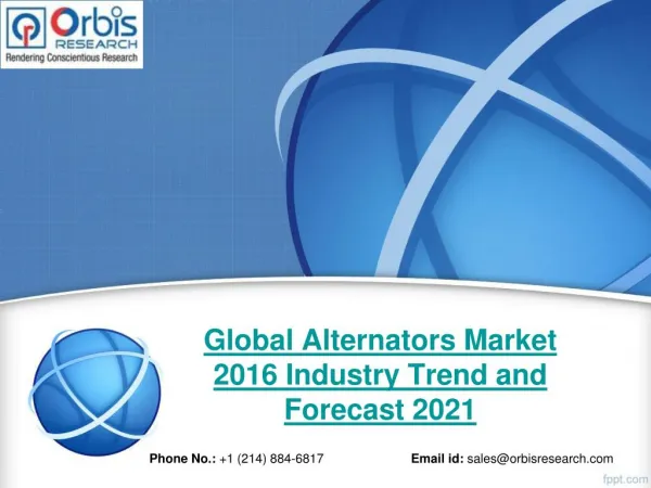 2016 Global Alternators Industry - Orbis Research