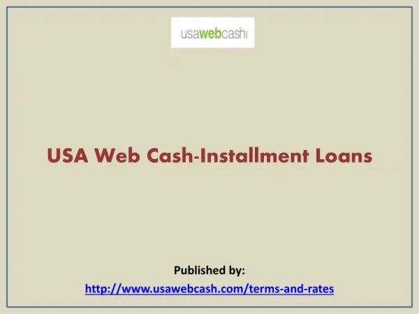 USA Web Cash-Installment Loans
