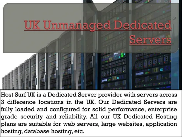 Dedicated Server Hosting Uk
