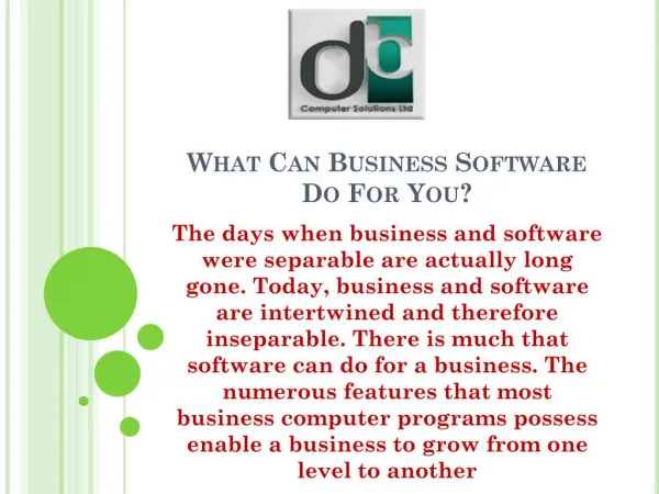 What Can Business Software Do For You?
