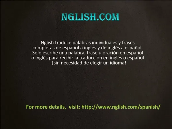 Translate english to spanish