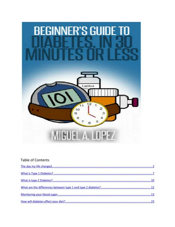 Diabetes Ebook: Beginner's Guide To Diabetes In 30 Minutes Or Less