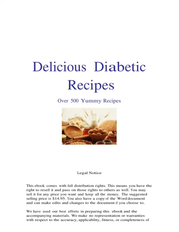 Diabetes Ebook: Delicious Diabetic Recipes