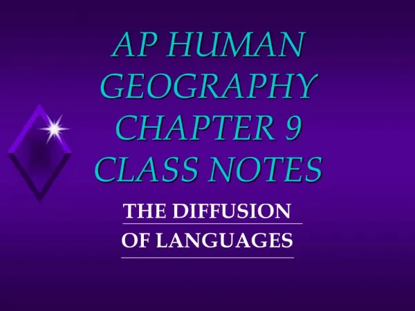 AP HUMAN GEOGRAPHY CHAPTER 9 CLASS NOTES
