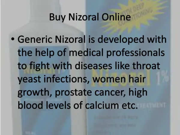 Buy Nizoral online and Treat Infections