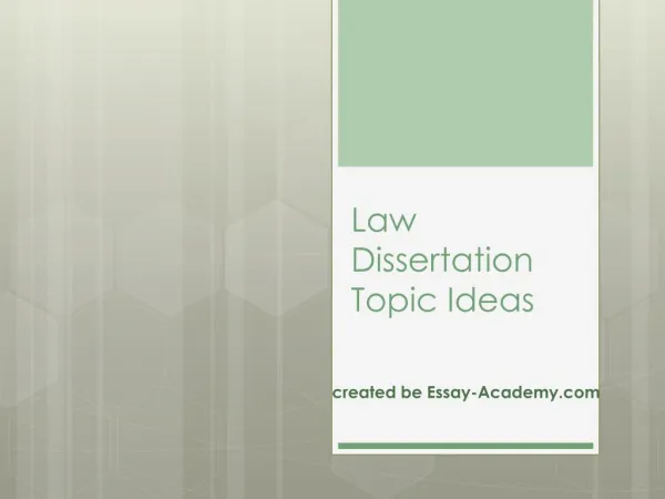 Law Dissertation Topics Ideas