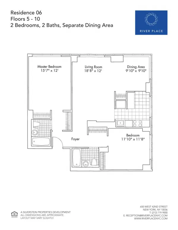 2 Bedroom NYC Apartment - Residence 06 Floor 05-10
