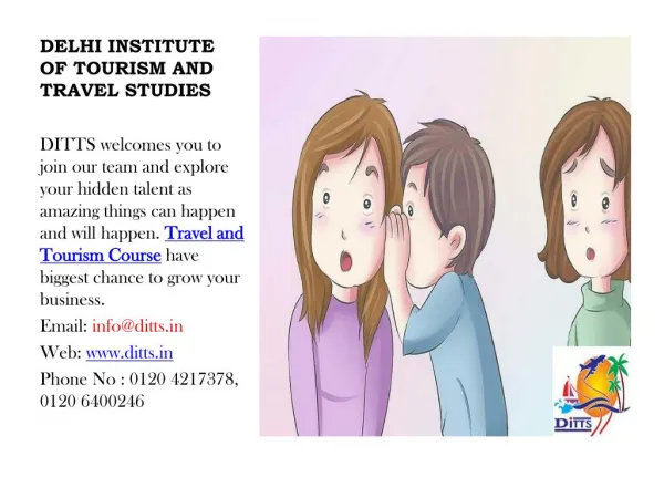 Travel and Tourism Course offered Best Option for Job | Ditts