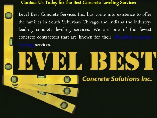 Best Concrete Leveling