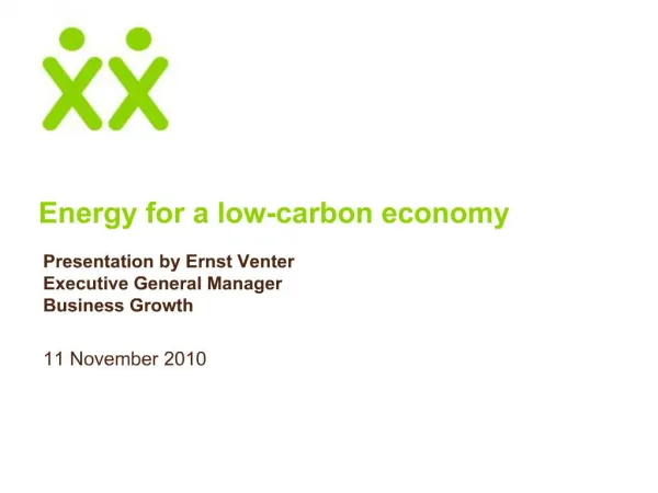 Energy for a low-carbon economy