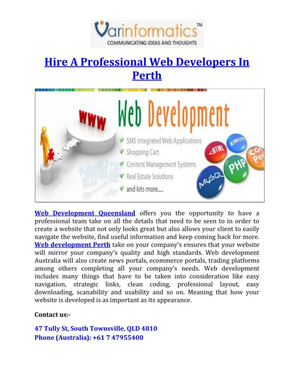 Hire A Professional Web Developers In Perth