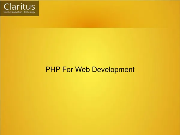 Php for web development