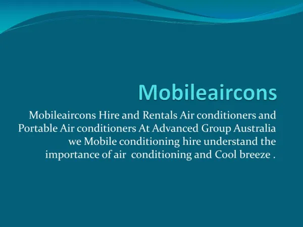 Hire & Rentals Air conditioners & Portable Air conditioners
