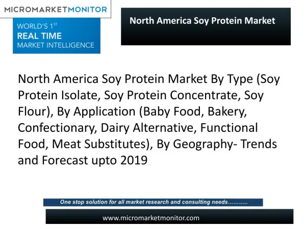 North America Soy Protein Market looking for great success in upcoming years