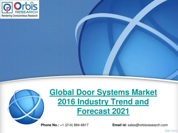 Global Door Systems Market Report: 2016 Edition