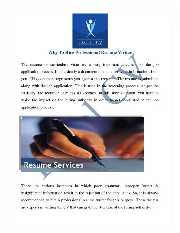 Resume Writing Services India, CV Service